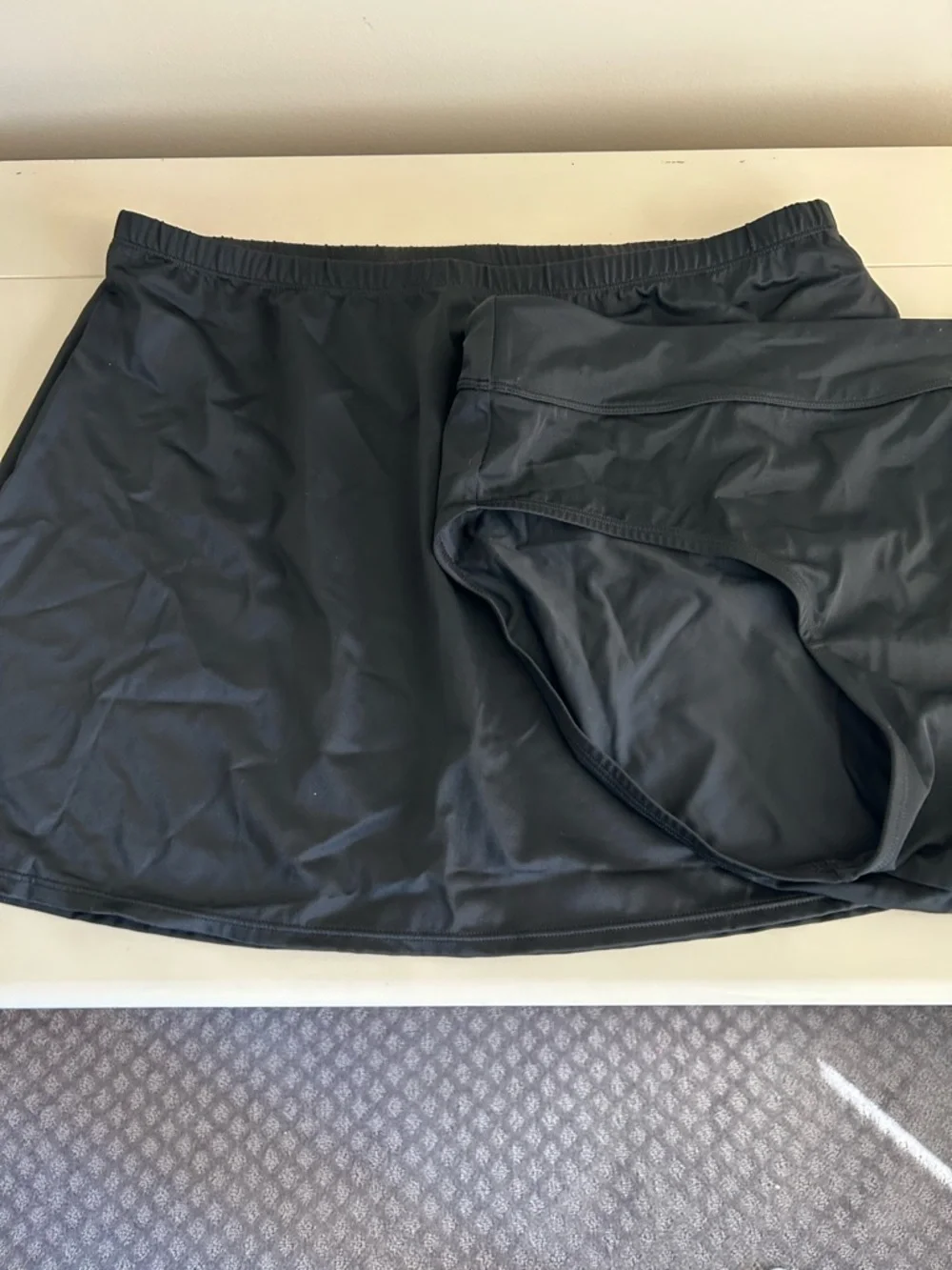 New Susan Graver Soleil Tiered Tankini with Skirt & Brief Black size 14